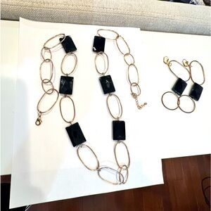 Handmade precious stone long necklace